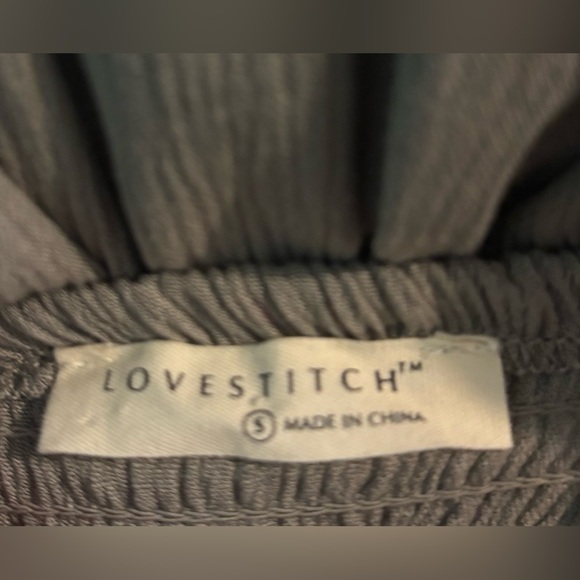 Lovestitch Womens Sz Small Smocked Adjustable Strap Tiered Maxi Dress Sage Green - Picture 5 of 9